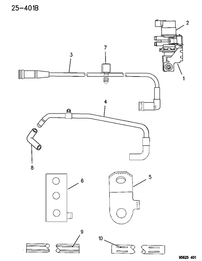 1995 Chrysler Sebring Harness Emission Control Vacuum Diagram for 4669362