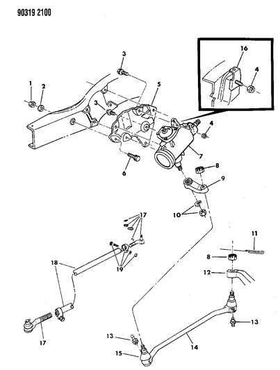 1992 Dodge D150 Gear & Linkage, Steering Diagram 2 - Thumbnail