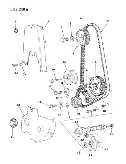 1986 Chrysler Laser Crankshaft Pulley Bolt Diagram for 6502976