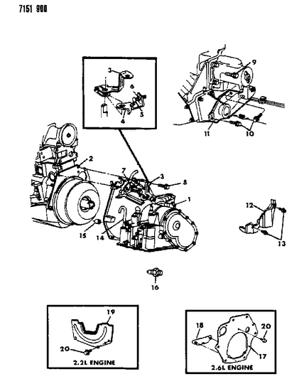 1987 Chrysler Fifth Avenue Transaxle Assembly, 3 Speed Automatic, 31Th Diagram for R4567055AA