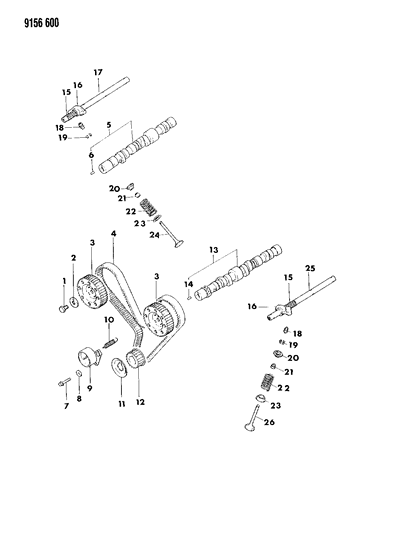 1989 Dodge Caravan Camshaft & Valves Diagram 2 - Thumbnail