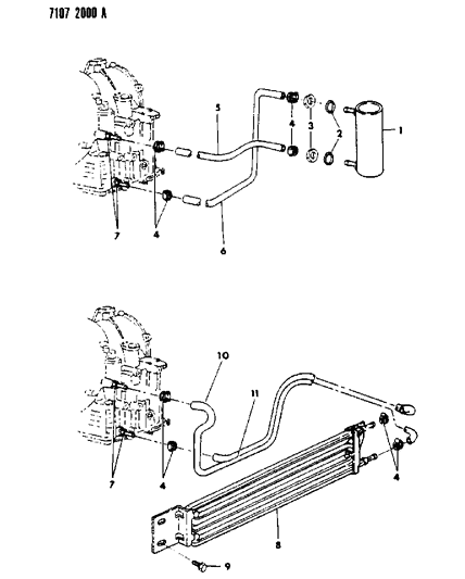 1987 Dodge Aries Oil Cooler Diagram 1 - Thumbnail