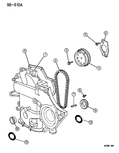 1996 Dodge Caravan Timing Belt / Chain & Cover Diagram 3 - Thumbnail