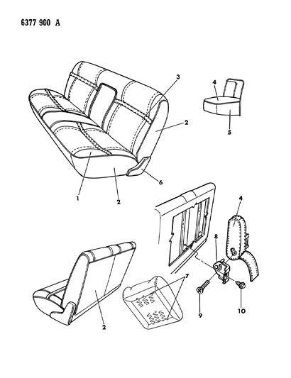 1987 Dodge Dakota Front Seat Diagram 2 - Thumbnail