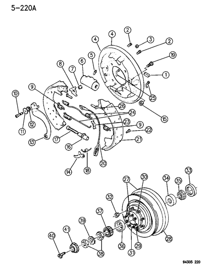 1995 Dodge Ram Van Drum, Rear Diagram for 52008593