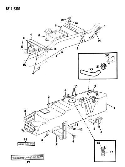 1988 Dodge D250 Fuel Tank Strap Diagram for 3735271