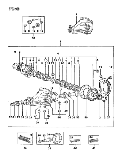 1989 Chrysler Conquest Pinion Seal Diagram for MB393929