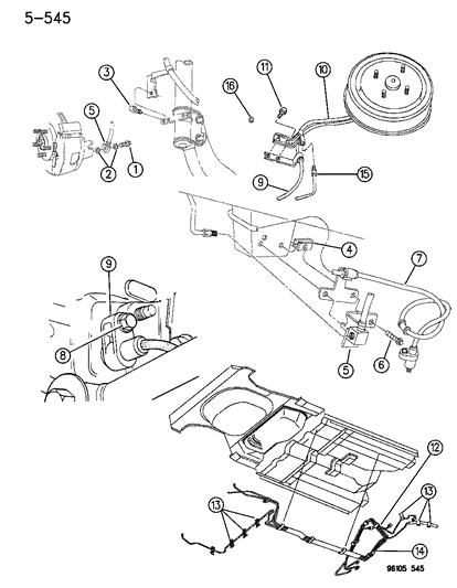 1996 Dodge Neon Lines & Hoses, Brake Diagram 2 - Thumbnail