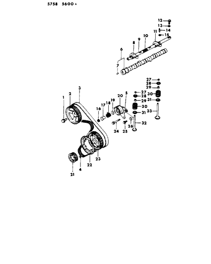 1986 Chrysler Conquest Camshaft & Valves Diagram 4 - Thumbnail