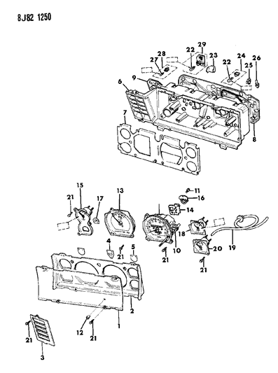 1987 Jeep Wagoneer Oil Gauge Diagram for 83504463