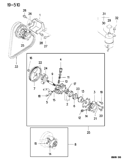 1996 Chrysler Sebring Coupe Power Steering Pump Diagram 1 - Thumbnail