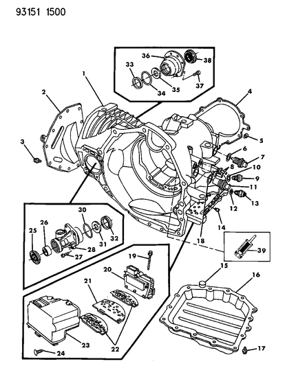 1993 Chrysler LeBaron GTC Case, Extension And Solenoid Diagram