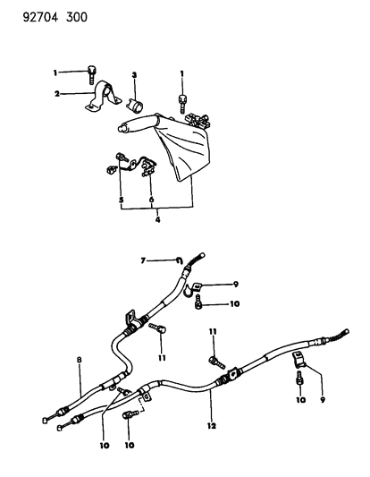 1994 Dodge Stealth Controls, Parking Brake Diagram 2 - Thumbnail