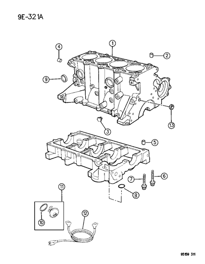 1996 Chrysler Cirrus Cylinder Block Diagram 3 - Thumbnail