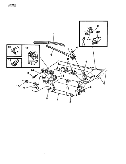 1985 Chrysler LeBaron Wiper Pivot Diagram for 4270976