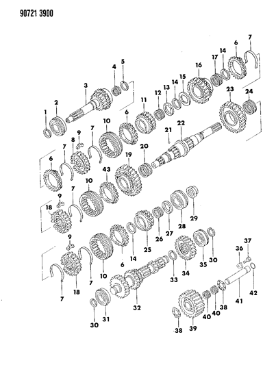 1990 Dodge Ram 50 Gear Train Diagram 1 - Thumbnail