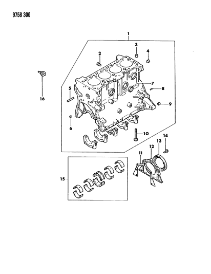 1989 Dodge Colt Cylinder Block Diagram 1 - Thumbnail