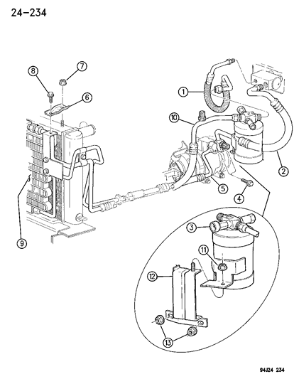 1996 Jeep Cherokee Receiver Drier, Condenser And Lines Diagram 1 - Thumbnail