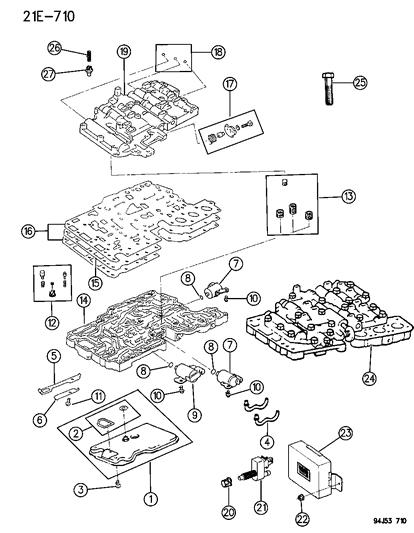 1996 Jeep Cherokee Valve Body & Electronic Control Diagram 2 - Thumbnail