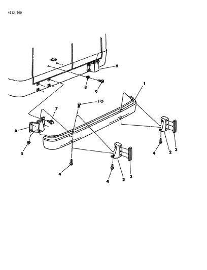 1984 Dodge Ram Wagon Bumper Rear Diagram 1 - Thumbnail