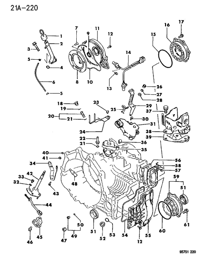 1996 Dodge Stealth Case & Miscellaneous Parts of Automatic Transmission Diagram