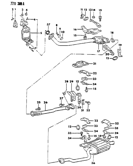 1988 Chrysler Conquest Stud, Exhaust Manifold (8X20) Diagram for MD041256