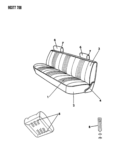 1993 Dodge Dakota Front Seat Diagram 1 - Thumbnail