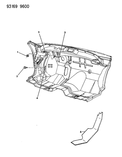 1993 Chrysler New Yorker Salon Brace Dash Panel To Cowl Diagram
