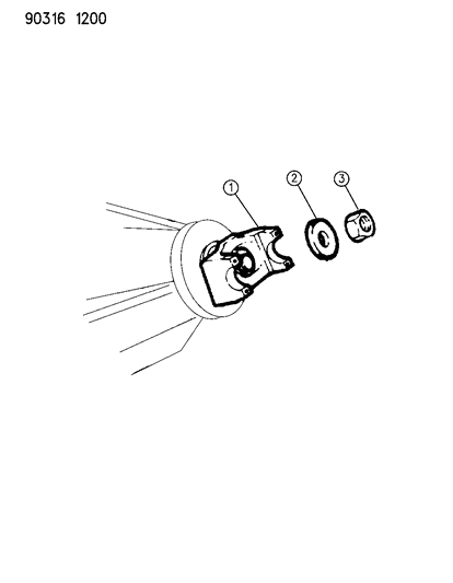 1992 Dodge Ram Wagon Yoke - Rear Axle Diagram