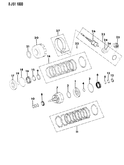 1988 Jeep Wagoneer O Ring Transmission Coast Break Diagram for 83503855
