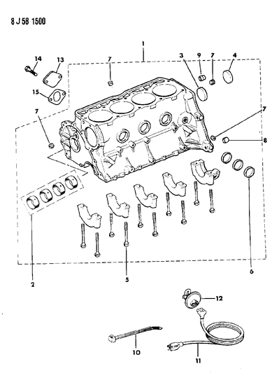 1989 Jeep Comanche Cylinder Block Diagram 1 - Thumbnail