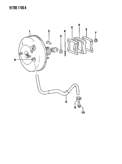 1991 Dodge Colt Booster, Power Brake Diagram 1 - Thumbnail