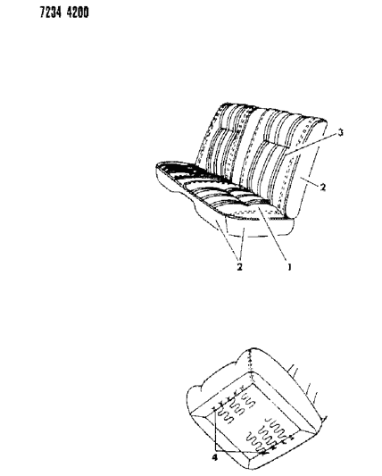 1987 Dodge Aries Rear Seat Diagram 1 - Thumbnail