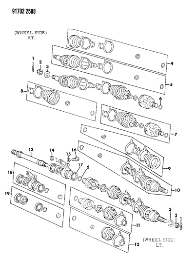 1991 Dodge Colt Stub Shaft Seal Diagram for MB526535