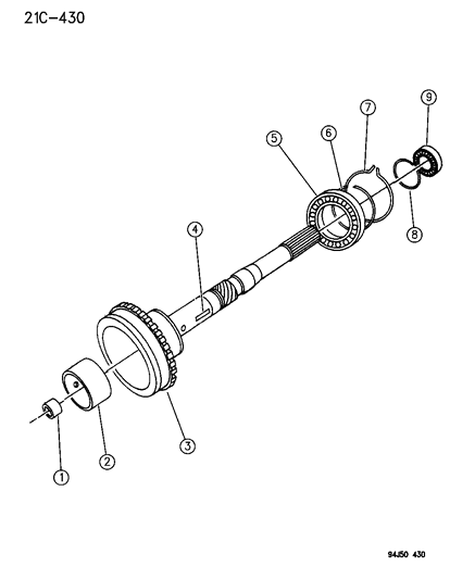 1994 Jeep Grand Cherokee Output Shaft - Automatic Transmission Diagram 1 - Thumbnail