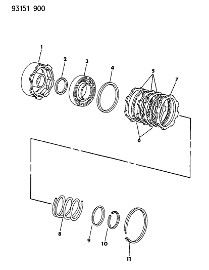 1993 Chrysler LeBaron GTC Clutch, Front Automatic Transaxle Diagram