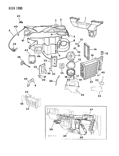 1986 Chrysler LeBaron Base Air Conditioning & Heater Unit Diagram