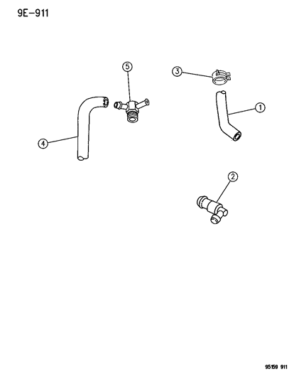 1995 Chrysler Cirrus Crankcase Ventilation Diagram 2 - Thumbnail