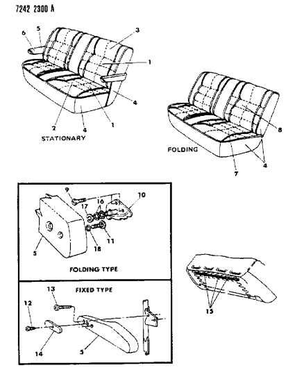 1987 Dodge Caravan Rear Seat Diagram 3 - Thumbnail