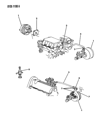 1988 Chrysler New Yorker Base Model Booster, Power Brake Diagram