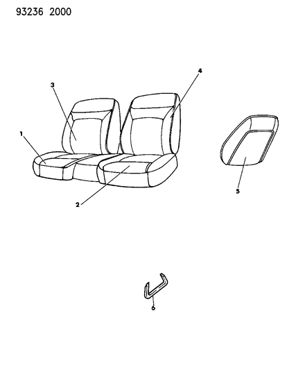 1993 Dodge Daytona Rear Seat Diagram 1 - Thumbnail