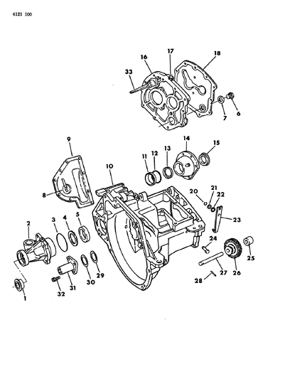 1984 Dodge Rampage Case, Transaxle & Related Parts Diagram 1 - Thumbnail