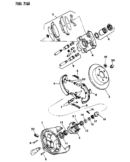 1987 Dodge Lancer Bracket, Rear Brake Cable Guide (Not Shown) Diagram for 189866