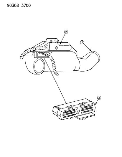 1990 Dodge W250 Electronic Control Diagram for R4557573