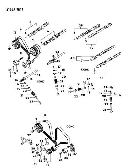 1991 Dodge Stealth Rocker Shaft Diagram for MD096810