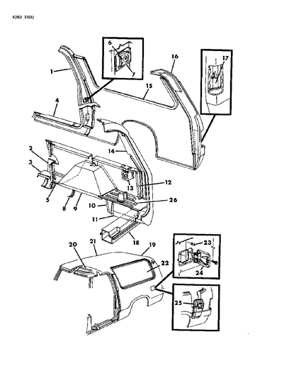 1985 Dodge D350 Bracket, Front Floor Pan Parking Brake Cable (4314263) Diagram for 3794032