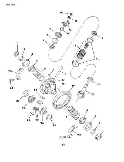 1984 Dodge D350 Differential - Front Axle Diagram 1 - Thumbnail