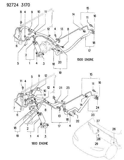 1994 Dodge Colt Plumbing - A/C Diagram 3 - Thumbnail