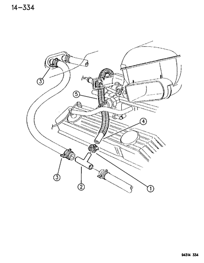 1994 Dodge Ram Wagon Fuel Regulator Coolant Hose Diagram