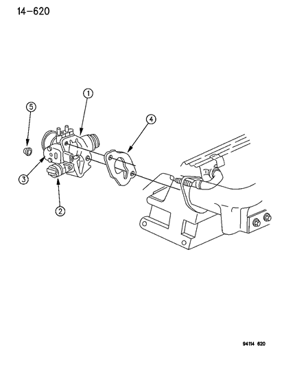 1994 Chrysler LeBaron Sedan Throttle Body Diagram 2 - Thumbnail